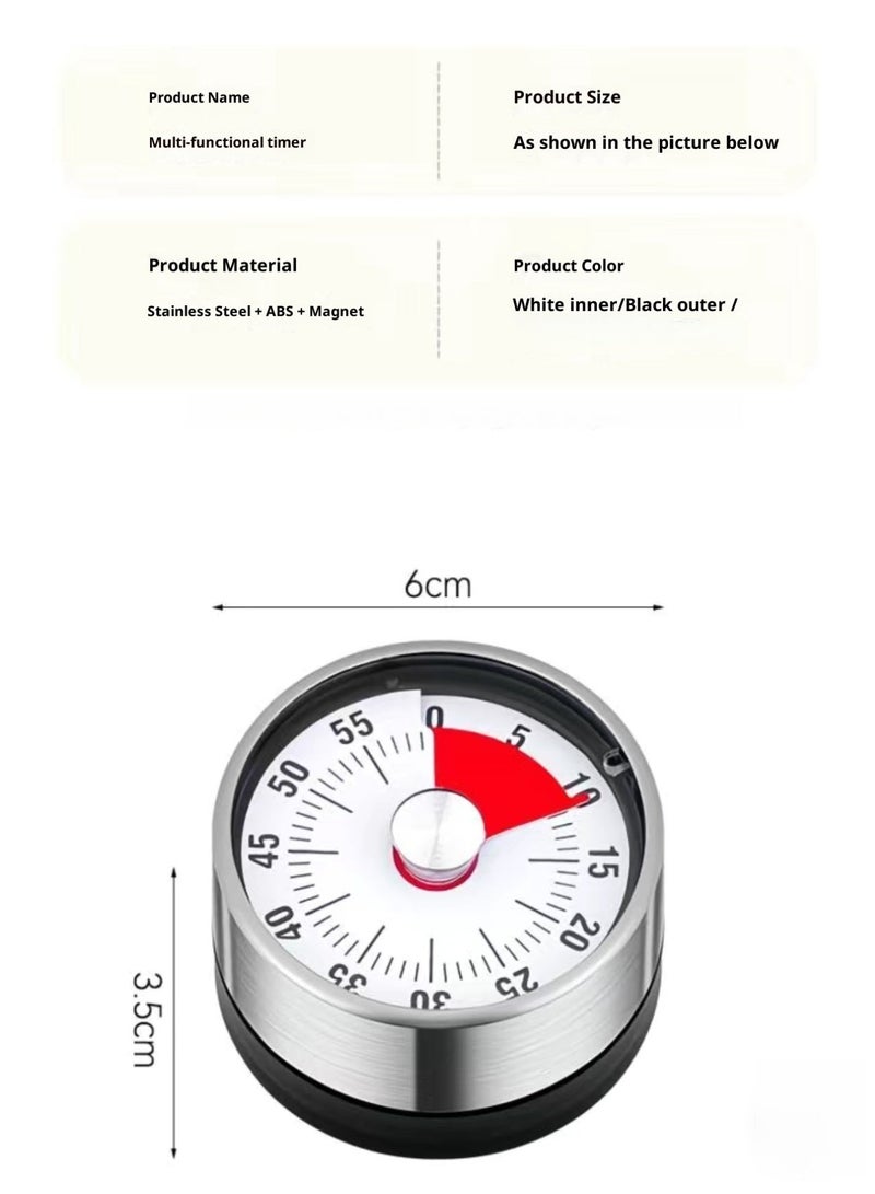 مؤقت ميكانيكي بصري - بدون بطارية دعوة صاخبة مغناطيسي | مطبخ دراسة عمل - Image 4